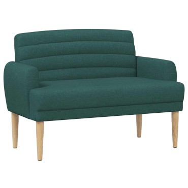 vidaXL Love seat με κουμπιά Σκούρο Πράσινο 116x67x80cm Ύφασμα