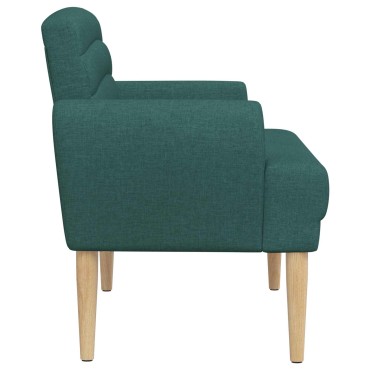 vidaXL Love seat με κουμπιά Σκούρο Πράσινο 116x67x80cm Ύφασμα