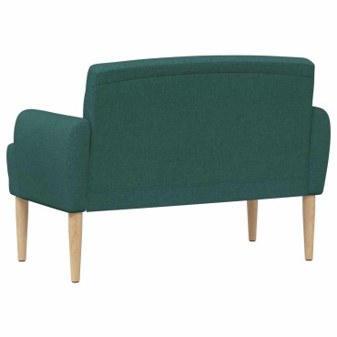 vidaXL Love seat με κουμπιά Σκούρο Πράσινο 116x67x80cm Ύφασμα