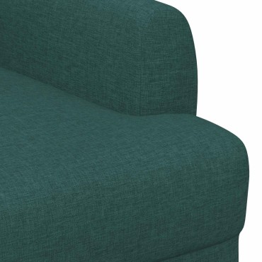 vidaXL Love seat με κουμπιά Σκούρο Πράσινο 116x67x80cm Ύφασμα