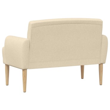 vidaXL Love seat με κουμπιά Κρεμ 116x67x80cm Ύφασμα