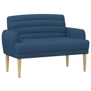 vidaXL Love seat με κουμπιά Μπλε 116x67x80cm Ύφασμα