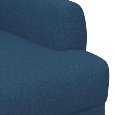 vidaXL Love seat με κουμπιά Μπλε 116x67x80cm Ύφασμα