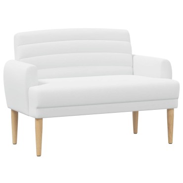 vidaXL Love seat με κουμπιά Λευκό 116x67x80cm Ύφασμα