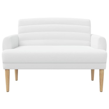 vidaXL Love seat με κουμπιά Λευκό 116x67x80cm Ύφασμα