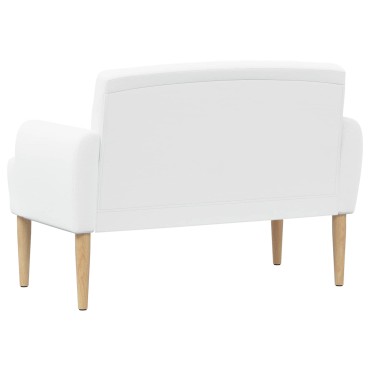 vidaXL Love seat με κουμπιά Λευκό 116x67x80cm Ύφασμα