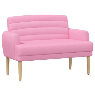 vidaXL Love seat με κουμπιά Ροζ 116x67x80cm Ύφασμα