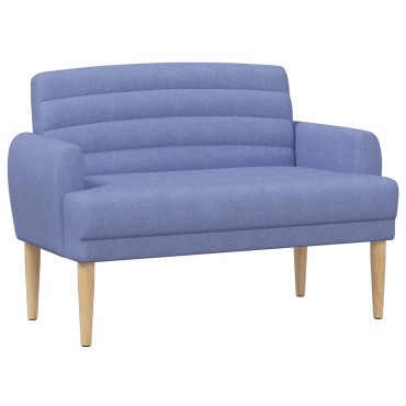 vidaXL Love seat με κουμπιά Μπλε τζην 116x67x80cm Ύφασμα