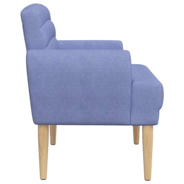 vidaXL Love seat με κουμπιά Μπλε τζην 116x67x80cm Ύφασμα