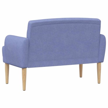 vidaXL Love seat με κουμπιά Μπλε τζην 116x67x80cm Ύφασμα
