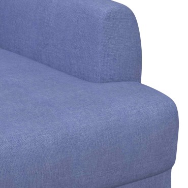 vidaXL Love seat με κουμπιά Μπλε τζην 116x67x80cm Ύφασμα