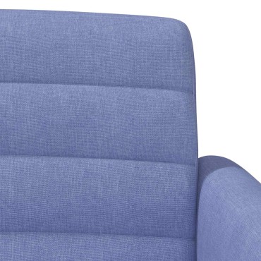 vidaXL Love seat με κουμπιά Μπλε τζην 116x67x80cm Ύφασμα