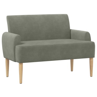 vidaXL Love seat με κουμπιά Ανοιχτό γκρι 116x67x81 εκ