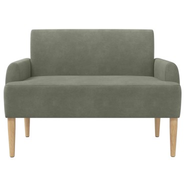 vidaXL Love seat με κουμπιά Ανοιχτό γκρι 116x67x81 εκ