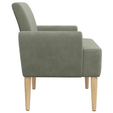 vidaXL Love seat με κουμπιά Ανοιχτό γκρι 116x67x81 εκ