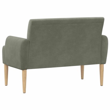 vidaXL Love seat με κουμπιά Ανοιχτό γκρι 116x67x81 εκ