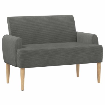 vidaXL Love seat με κουμπιά Σκούρο Γκρι 116x67x81 εκ