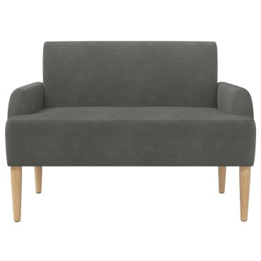 vidaXL Love seat με κουμπιά Σκούρο Γκρι 116x67x81 εκ