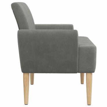 vidaXL Love seat με κουμπιά Σκούρο Γκρι 116x67x81 εκ