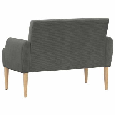 vidaXL Love seat με κουμπιά Σκούρο Γκρι 116x67x81 εκ