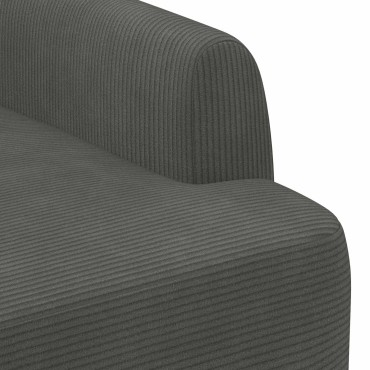vidaXL Love seat με κουμπιά Σκούρο Γκρι 116x67x81 εκ