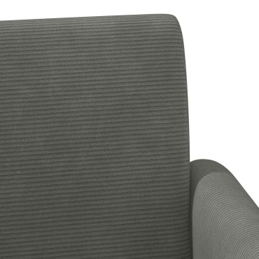vidaXL Love seat με κουμπιά Σκούρο Γκρι 116x67x81 εκ