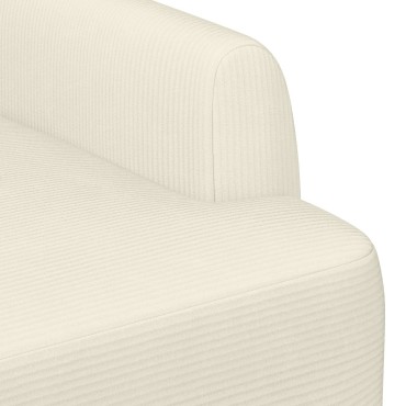 vidaXL Love seat με κουμπιά Κρεμ 116x67x81cm Υφασμάτινο Κορντουρά