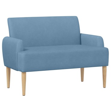 vidaXL Love seat με κουμπιά Μπλε 116x67x81cm Υφασμάτινο Κορντουρά