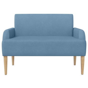 vidaXL Love seat με κουμπιά Μπλε 116x67x81cm Υφασμάτινο Κορντουρά