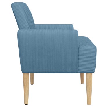 vidaXL Love seat με κουμπιά Μπλε 116x67x81cm Υφασμάτινο Κορντουρά