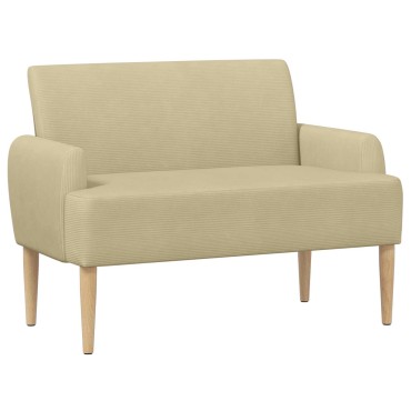 vidaXL Love seat με κουμπιά Ανοιχτό Πράσινο Γκρι 116x67x81 εκ