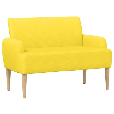 vidaXL Love seat με κουμπιά Απαλό Κίτρινο 116x67x81 εκ
