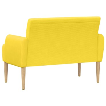 vidaXL Love seat με κουμπιά Απαλό Κίτρινο 116x67x81 εκ