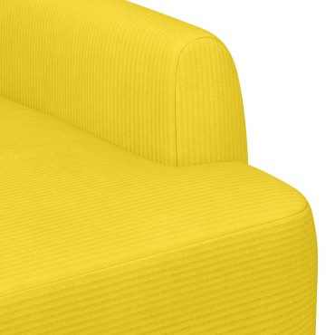vidaXL Love seat με κουμπιά Απαλό Κίτρινο 116x67x81 εκ