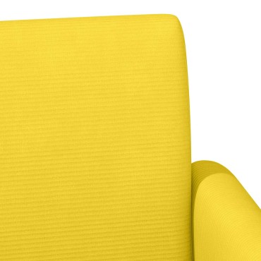 vidaXL Love seat με κουμπιά Απαλό Κίτρινο 116x67x81 εκ