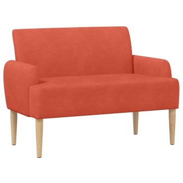 vidaXL Love seat με κουμπιά Κόκκινο Πορτοκαλί 116x67x81 εκ