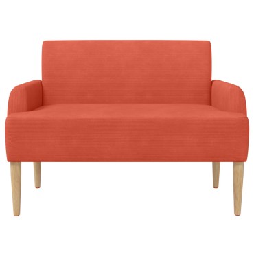 vidaXL Love seat με κουμπιά Κόκκινο Πορτοκαλί 116x67x81 εκ