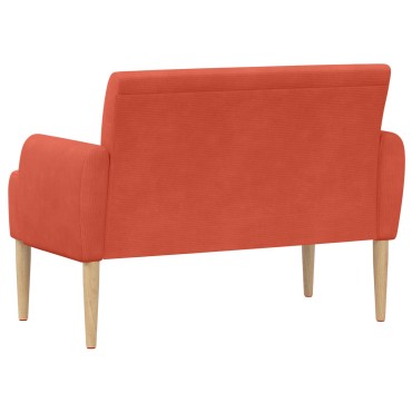 vidaXL Love seat με κουμπιά Κόκκινο Πορτοκαλί 116x67x81 εκ