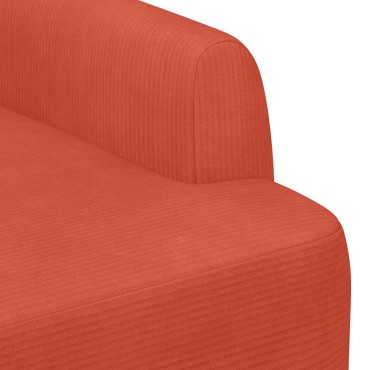vidaXL Love seat με κουμπιά Κόκκινο Πορτοκαλί 116x67x81 εκ