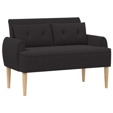vidaXL Love seat με κουμπιά Μαύρο 117x67x77cm Μπουκλέ