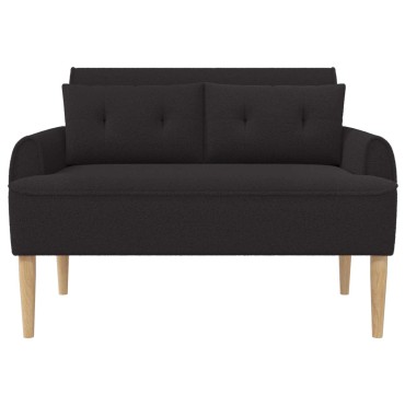 vidaXL Love seat με κουμπιά Μαύρο 117x67x77cm Μπουκλέ