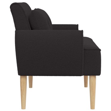vidaXL Love seat με κουμπιά Μαύρο 117x67x77cm Μπουκλέ