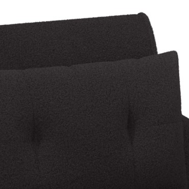 vidaXL Love seat με κουμπιά Μαύρο 117x67x77cm Μπουκλέ