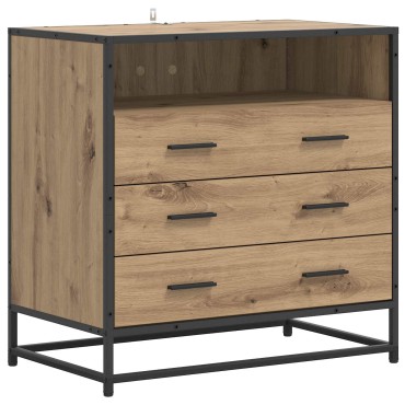 vidaXL Ντουλάπι με Συρτάρια 3-Συρτάρι Artisan δρυς 70x41x70 εκ 1 τεμ.
