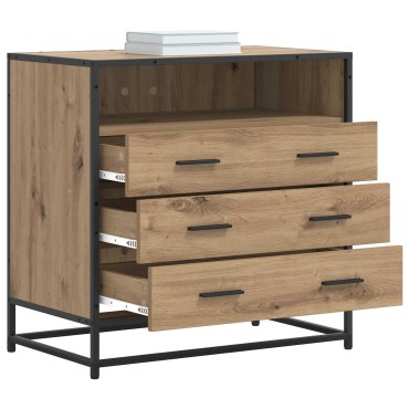 vidaXL Ντουλάπι με Συρτάρια 3-Συρτάρι Artisan δρυς 70x41x70 εκ 1 τεμ.