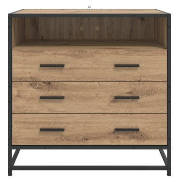 vidaXL Ντουλάπι με Συρτάρια 3-Συρτάρι Artisan δρυς 70x41x70 εκ 1 τεμ.