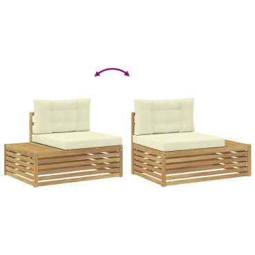 vidaXL 4 τεμ. Σειρά Καναπέ Εξωτερικού Λευκό 79x79x37cm  Τετραθέσιος