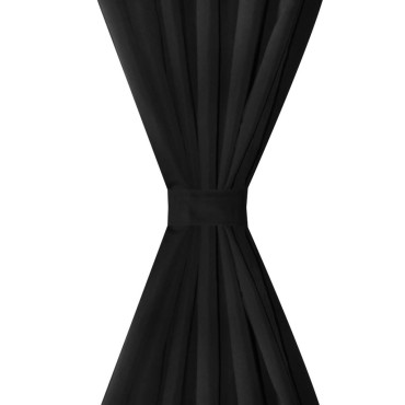 Κουρτίνες με Θηλιές 2 τεμ. Μαύρες 140x175cm από Microsatin