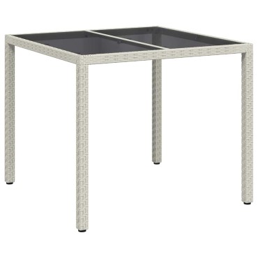 vidaXL Τραπέζι Κήπου Λευκό 90x90x75cm συνθετικό ρατάν 1 τεμ.