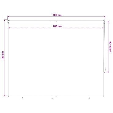 vidaXL Ρολό Εξωτερικού Χώρου 90% Φραγμός UV Taupe 200 x 140 cm HDPE